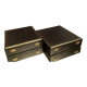 Paire de coffrets de rangement fin XIXe pour couverts argenterie