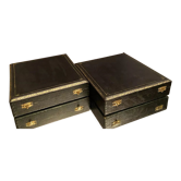 Paire de coffrets de rangement fin XIXe pour couverts argenterie