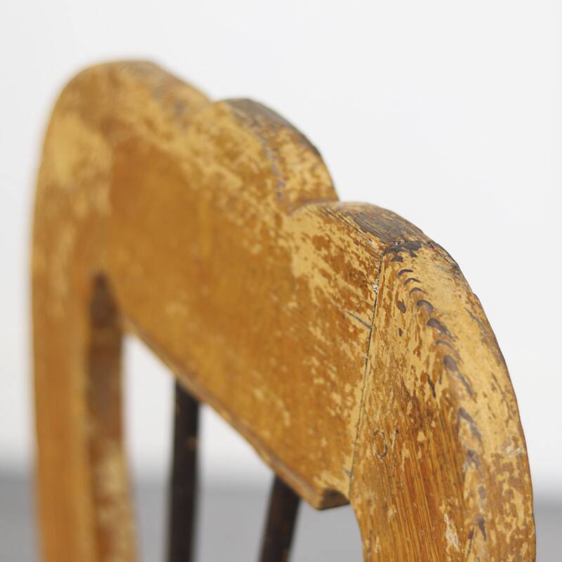 Chaise d'appoint d'art populaire primitif