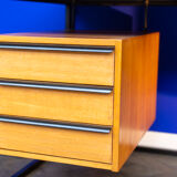 Desk in oak and lacquered metal 1970s