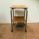 Saddle or pedestal in chrome tube and 20th century beech tray