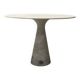 Table d’appoint haute avec pied en marbre et plateau en travertin
