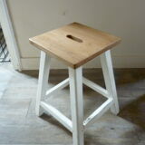 Pair of wooden workshop stools, 50s