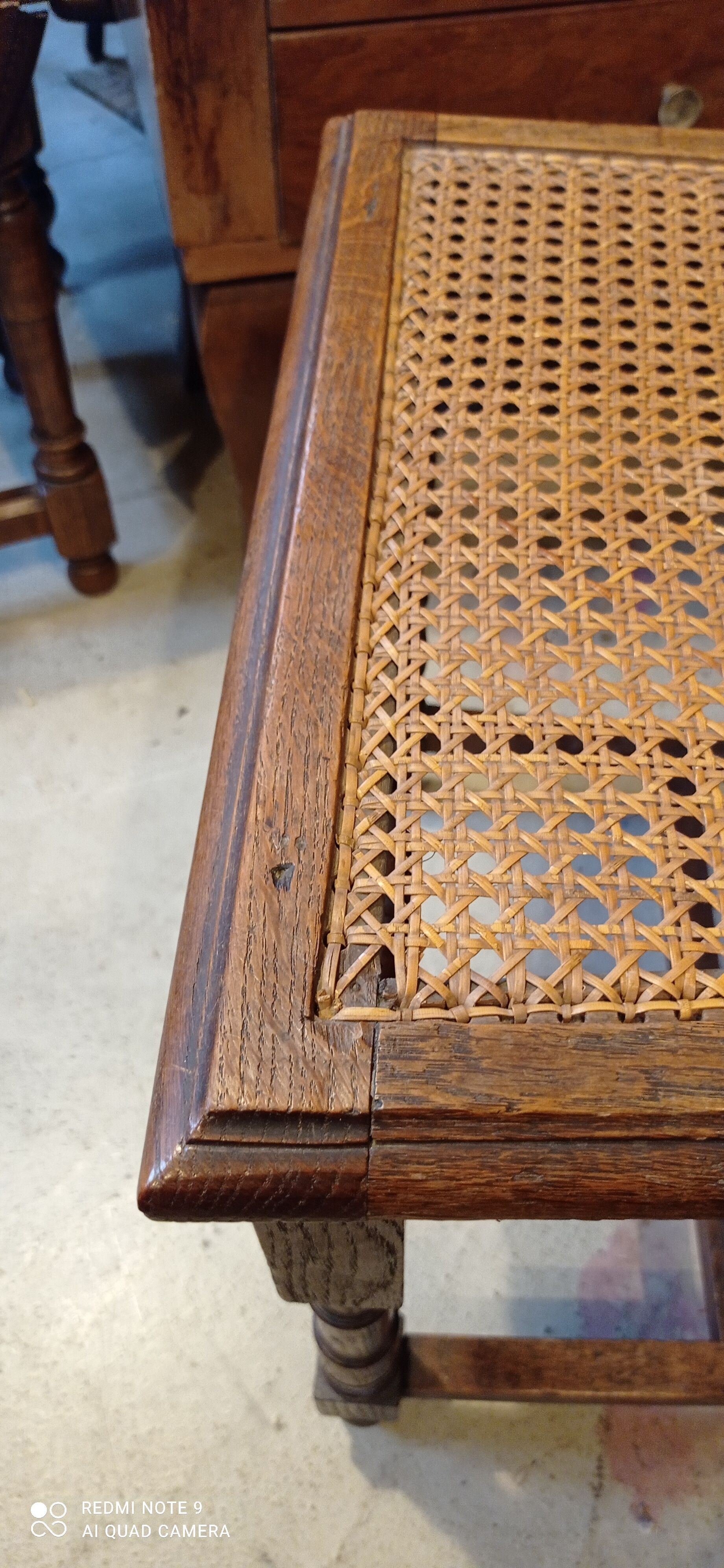 Set of 3 antique canned chairs