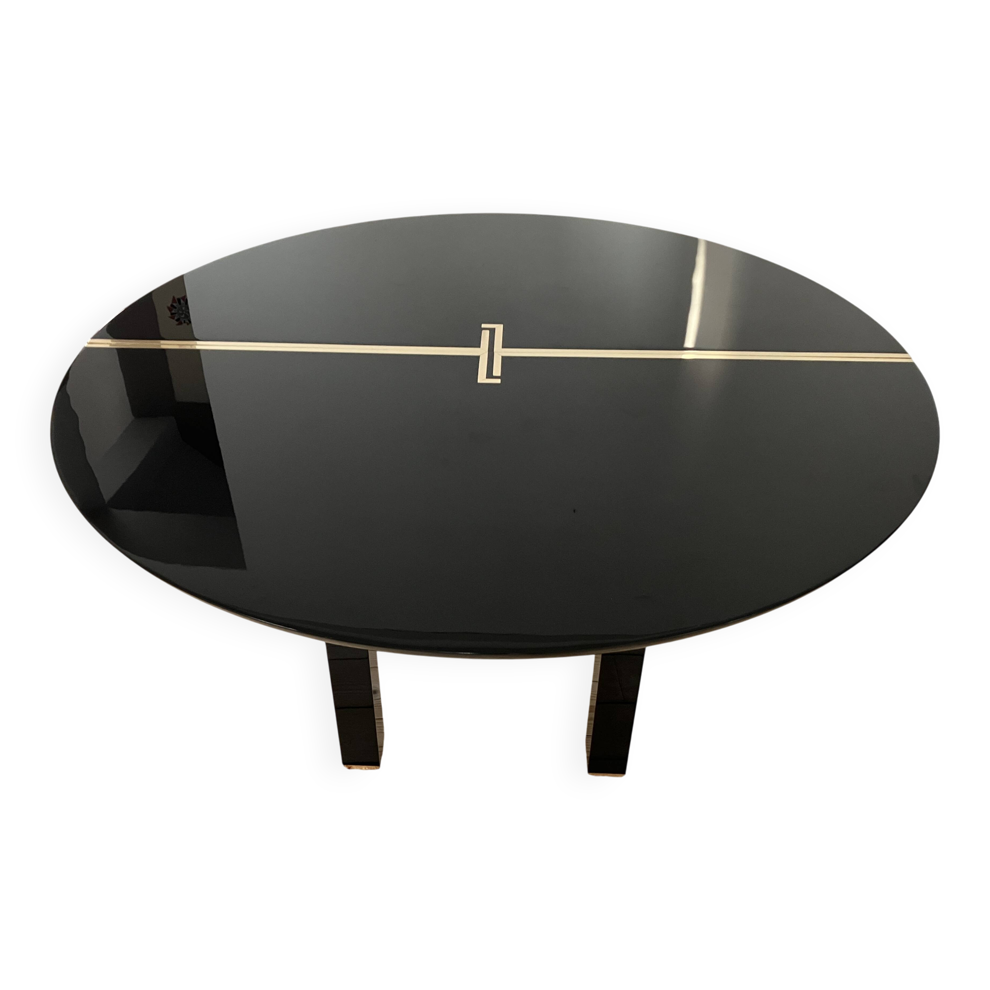 Table de salle à manger des années 1970 laquée  noire