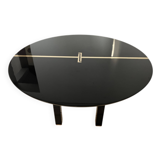 1970s black lacquered dining table