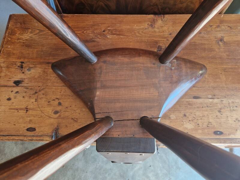 Stool Chair - 20th Century Brutalist Work - Stained Walnut