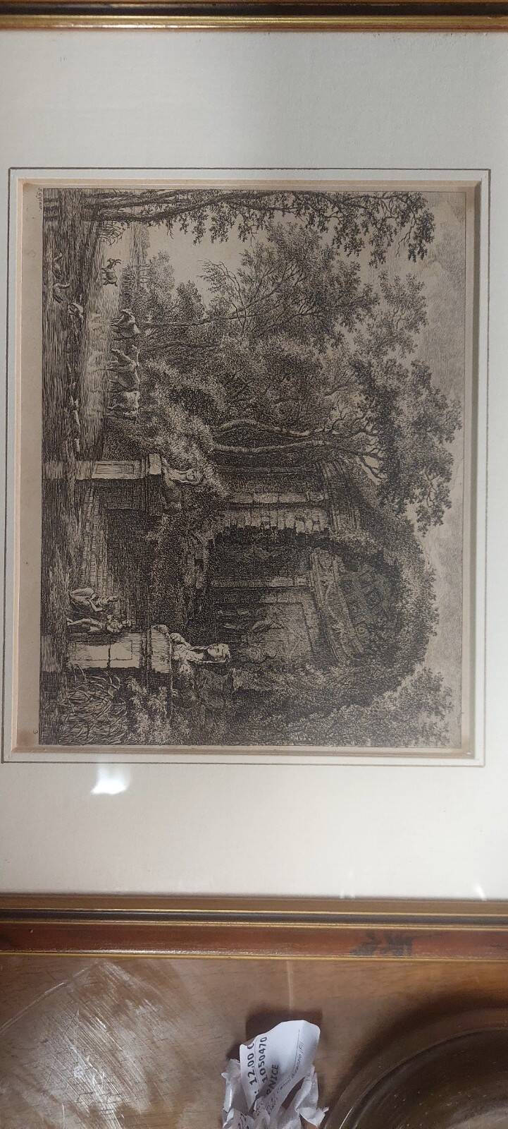 Salomon Gessner (Zurich 1730-1788), landscape with ruins framed engraving