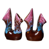 Pair of double Vallauris vases