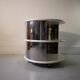 Pair of mirrored space age cylindrical bedside tables, 1960