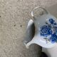 Coffee service in white porcelain pattern pink blue art deco