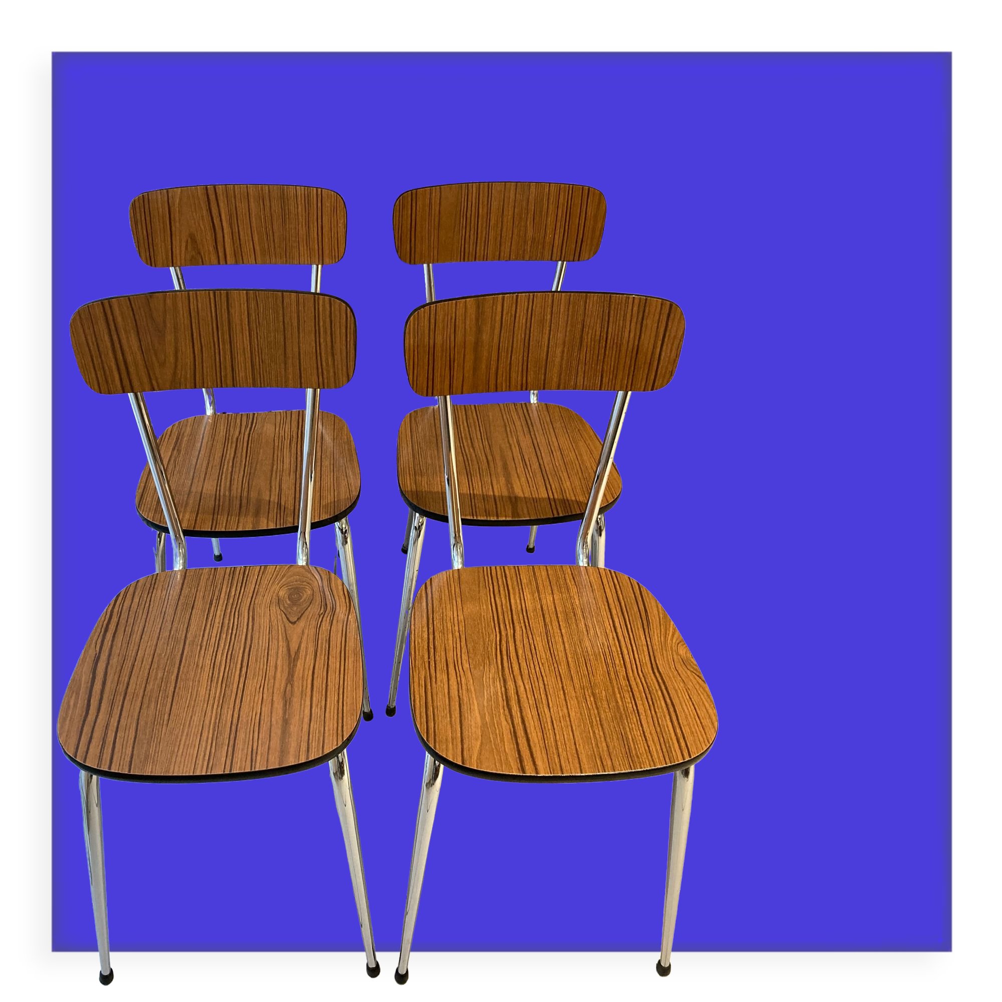Set of 4 chairs formica imitation wood