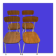 Set of 4 chairs formica imitation wood