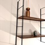 String metal shelf with wood effect