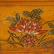 Antique Asian ochre-colored box with lotus flowers (c.1900) #1