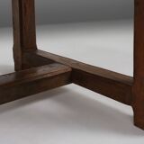 Table console espagnole ancienne en bois de chêne, avec 2 grands tiroirs du 18ème siècle.