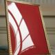Gilt brass & curved glass photo frame, Denmark, 1950