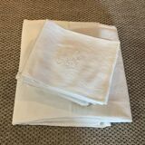 Tablecloth and 12 towels.damask fabrics .embroidered JC