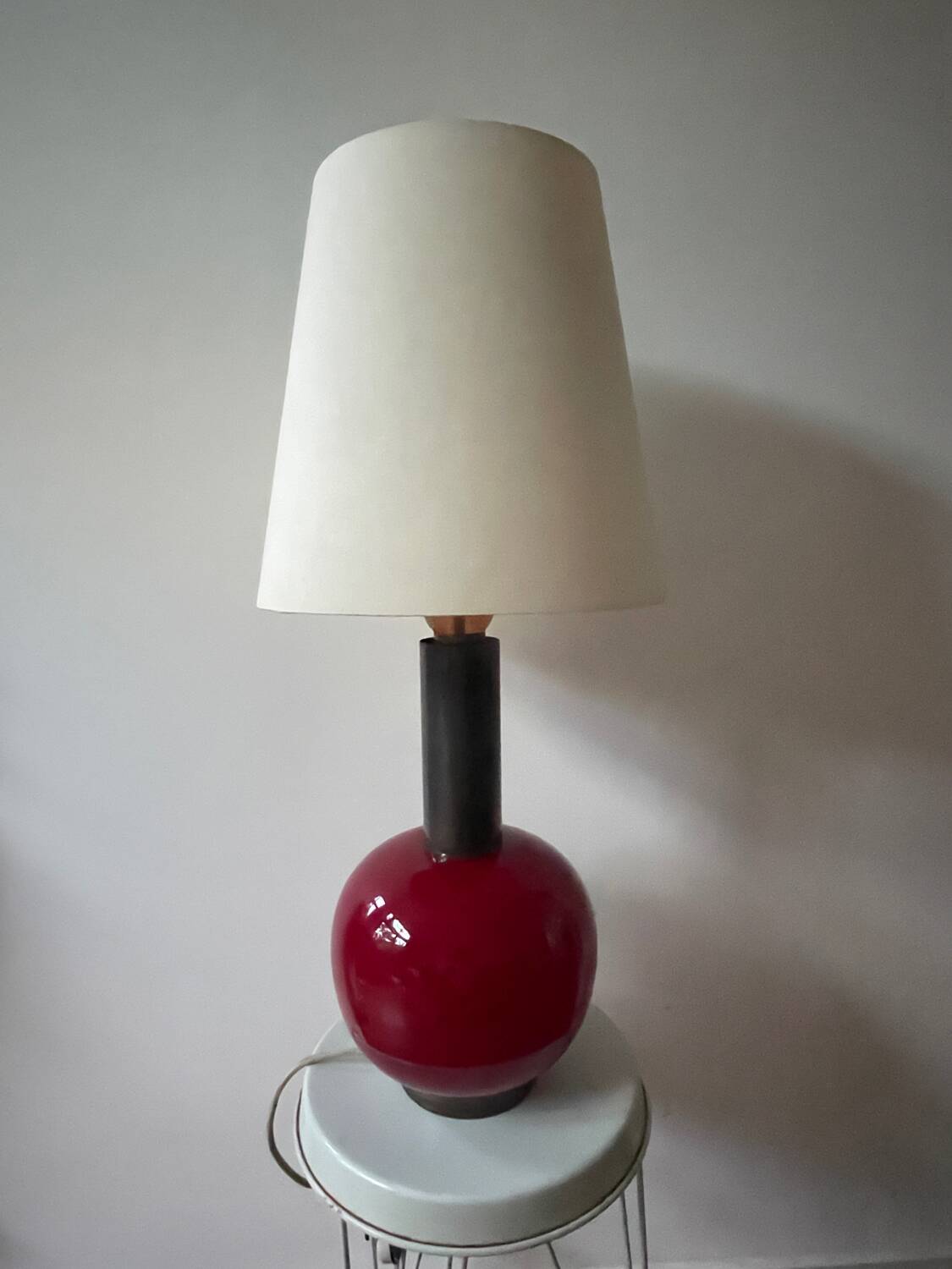 Lampadaire unique en verre de Murano. Design années 60.