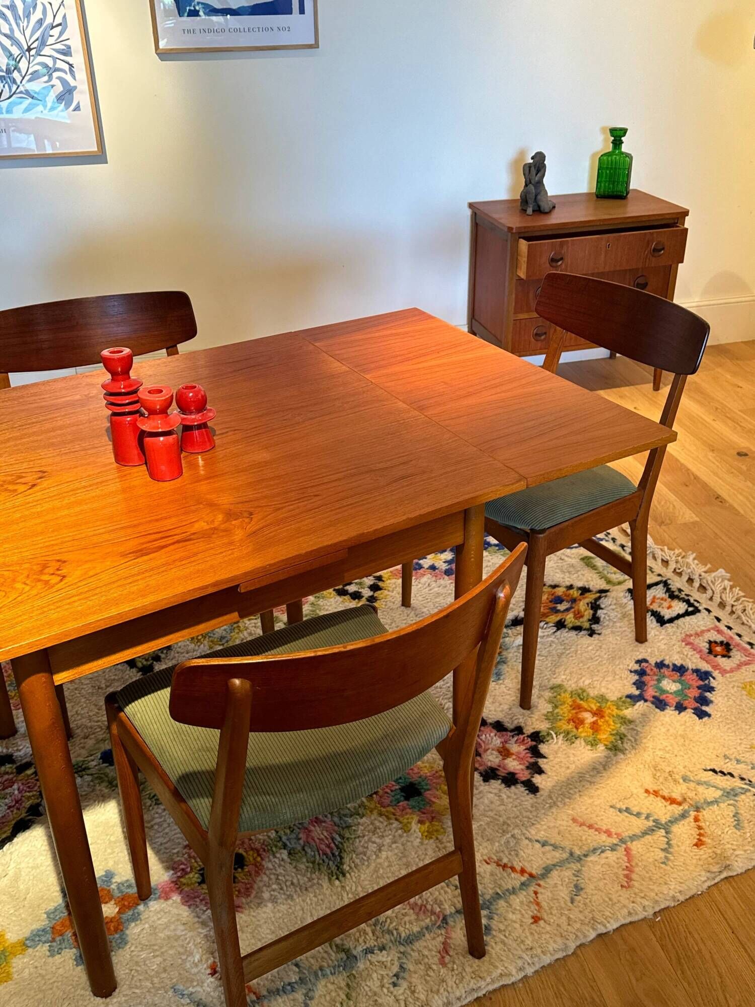 Vintage square Scandinavian table "Mette"