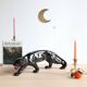 Art Deco ceramic black panther, 60cm sculpture