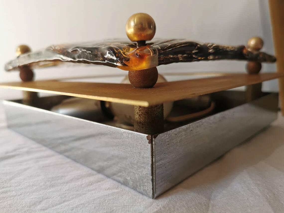 Set of 2 Murano Glass Wall Lamps by Toni Zuccheri for Venini, 1970s Italy