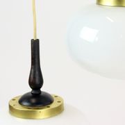 Suspension du milieu du siècle avec deux lampes opalines, Tchécoslovaquie vers les années 1960