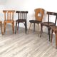 Series of 6 Bistro chairs dismatched Baumann and Fischel
