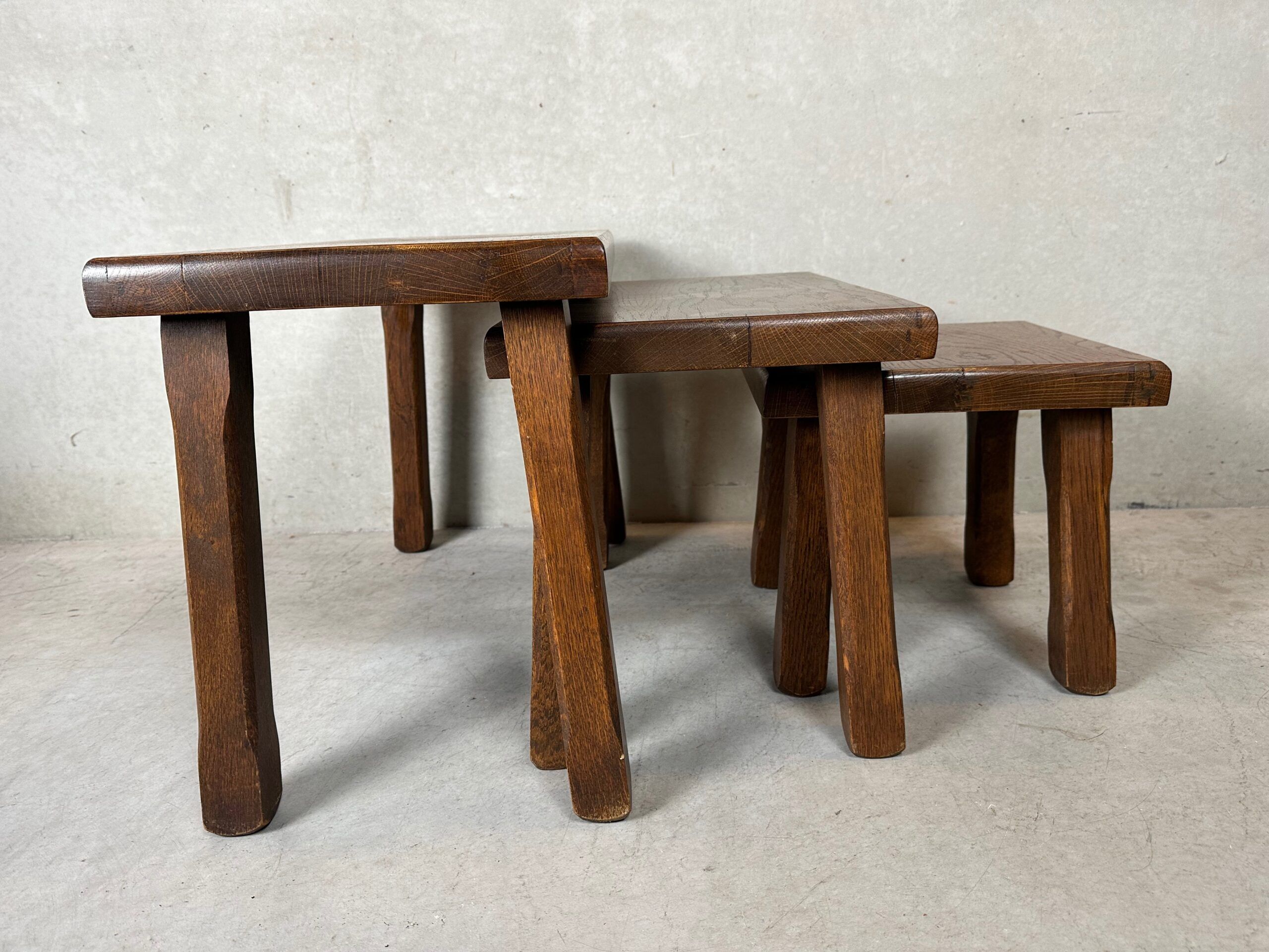 3x brutalist nesting tables
