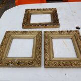 3 19th century gilded frames Wood and Stuk