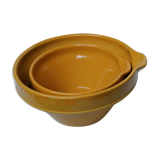 Lot of two sandstone bowls of Digoin 3l and 1.6l