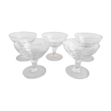 Engraved glass champagne cups