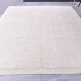 9x10 Handmade Wool White Moroccan Rug, 266x296Cm