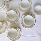 Céranord coffee service with gold edging