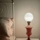 Italian hand carved pink alabaster urn lamp