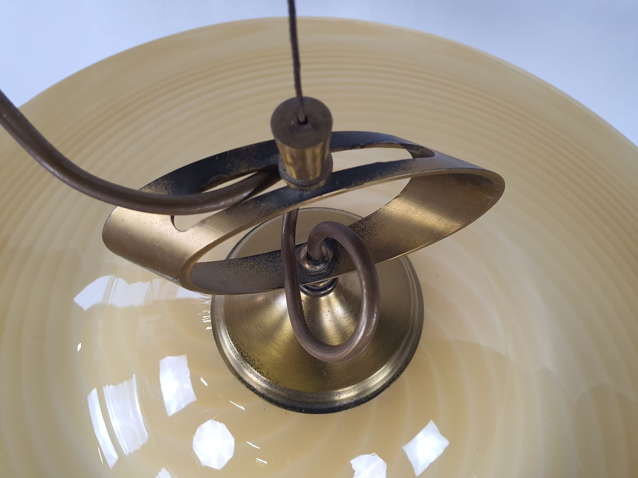 Lustre en verre de Murano et laiton avec double support