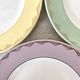 Assiettes plates l'amandinoise couleurs pastel, années 60
