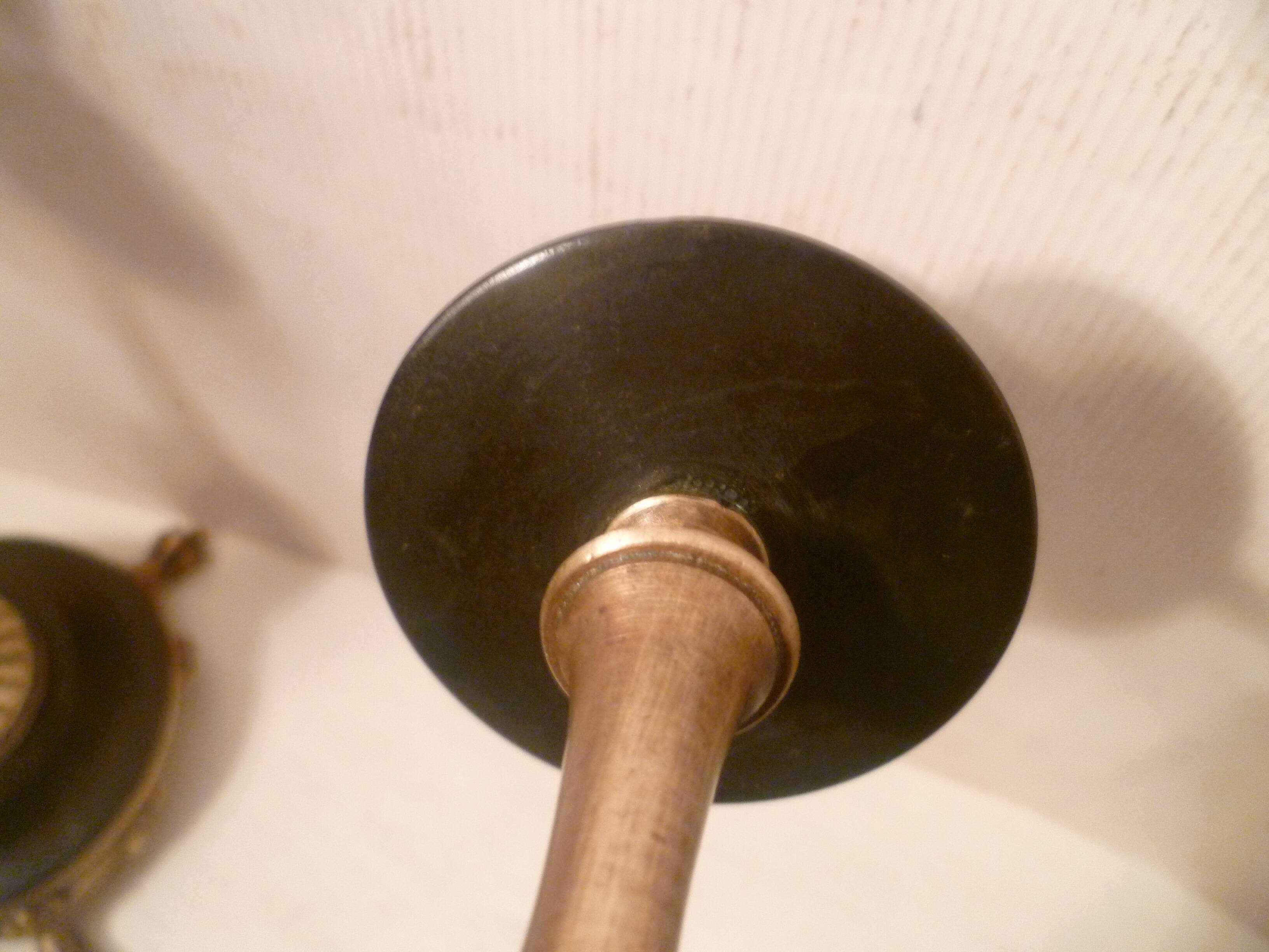 Pair of lion paw candlesticks 19th century napoleon iii in bronze & stone