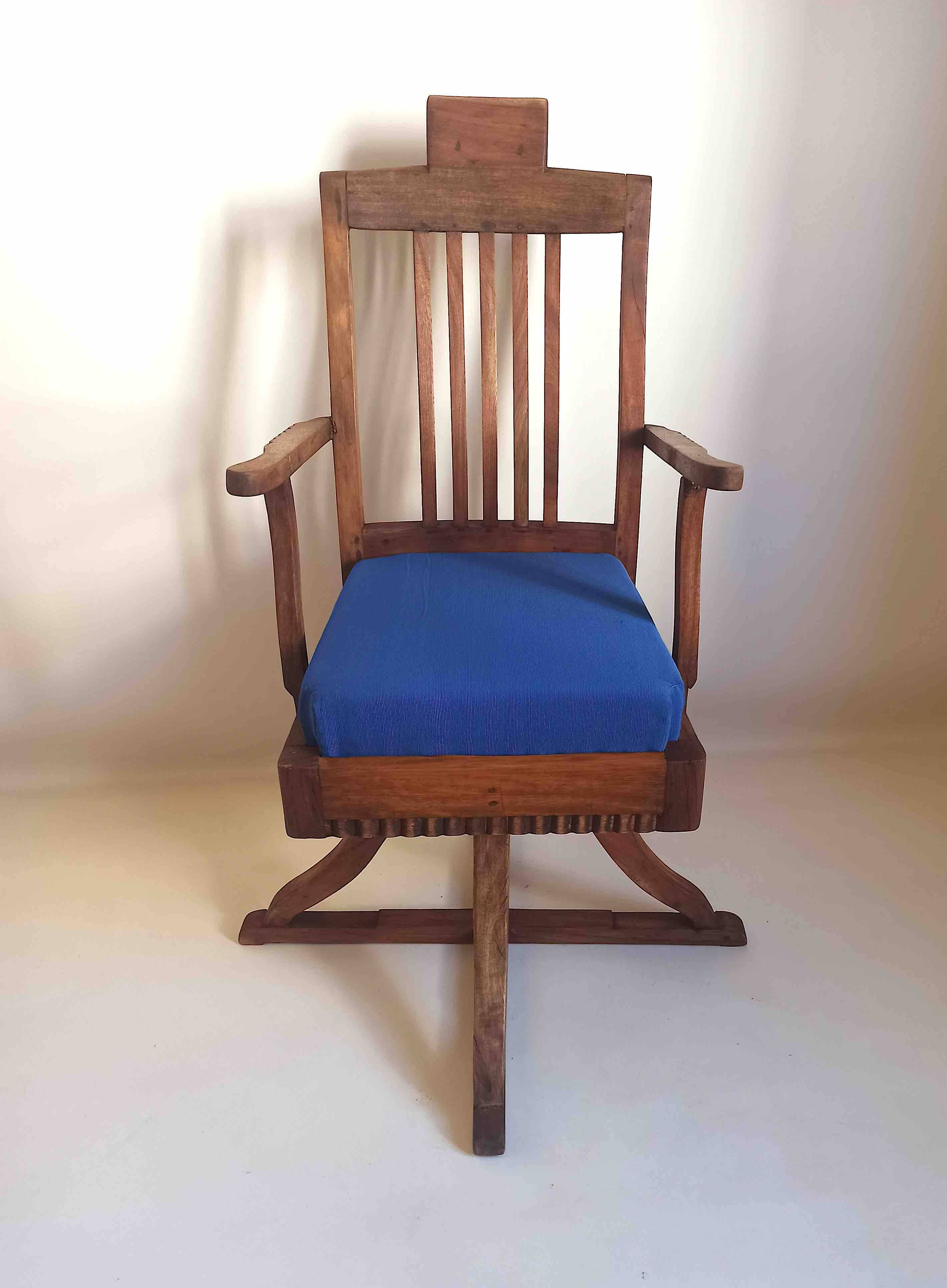 1900 Solid Teak Barber Chair