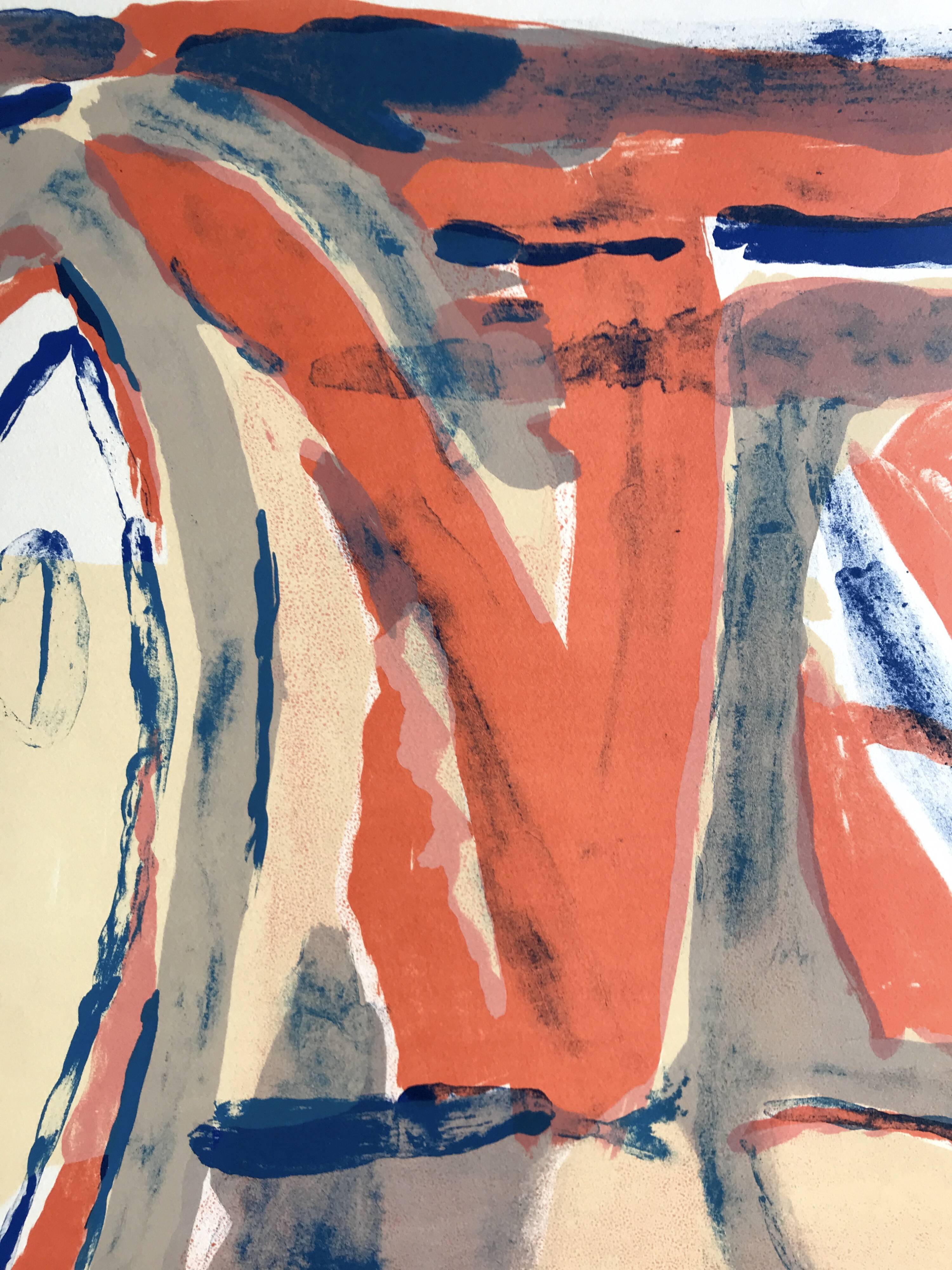 Lithographie originale signée au crayon, Bram Van Velde, Sans titre, 1968