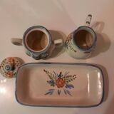 Ceramic dinette - Sugar bowl, creamer, dish set.