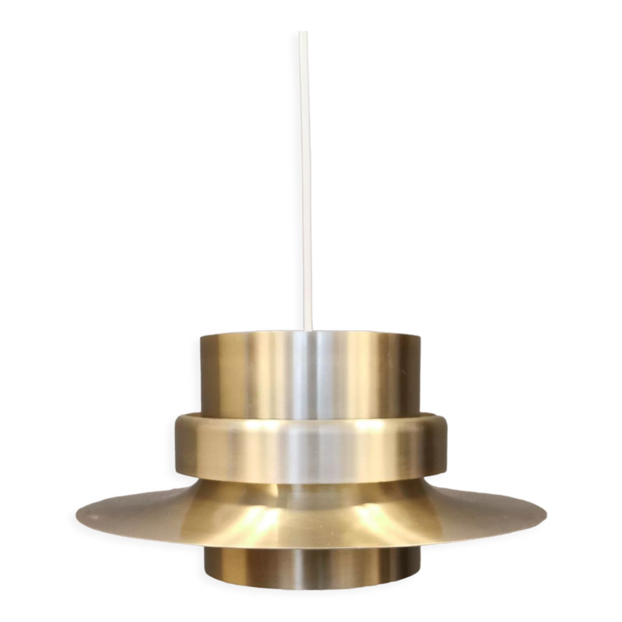 Danish hanging lamp in brass colored aluminum