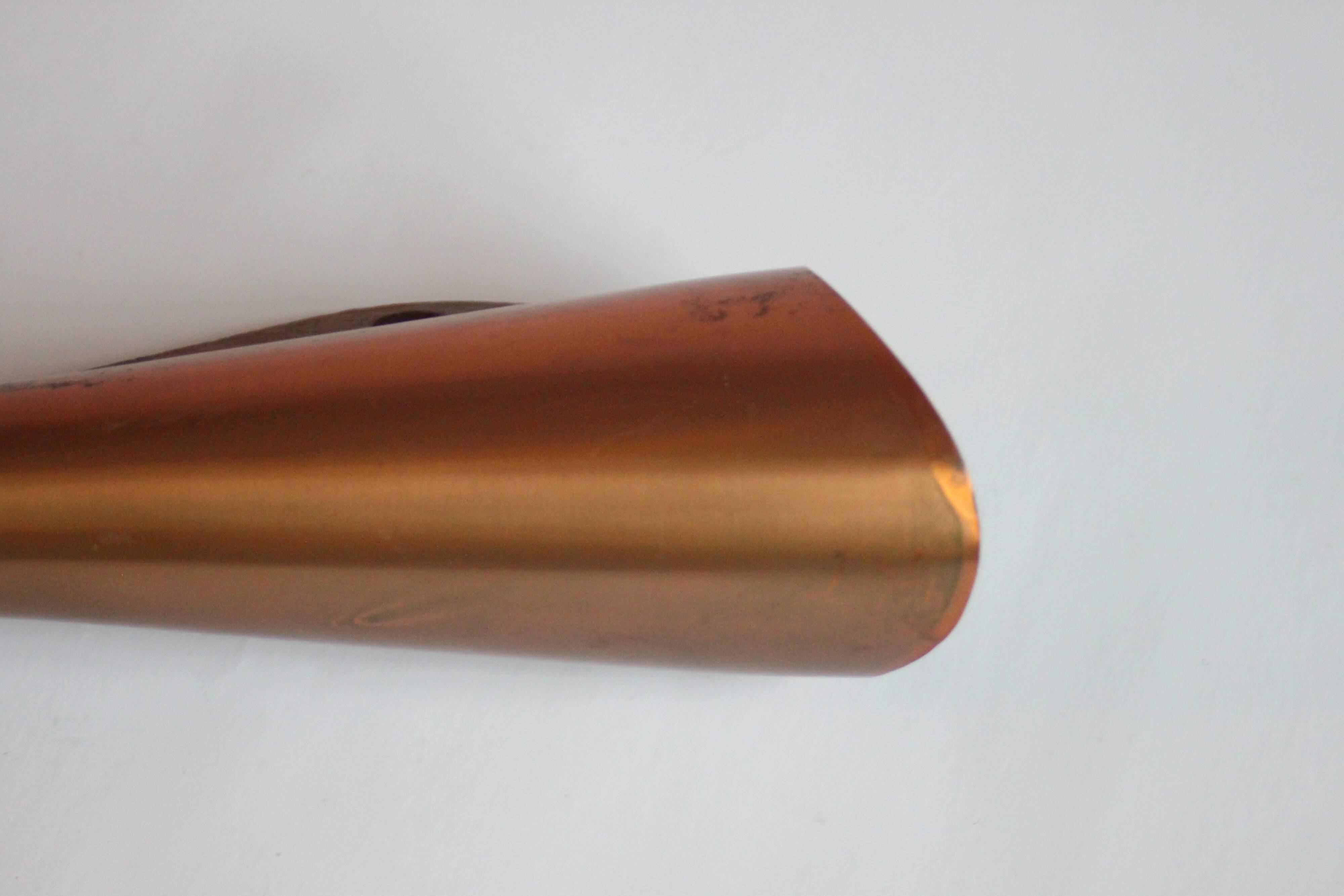 Copper and teak vase by Dahlmann, Germany 1950s