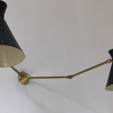 Murable applied Italian double  Lampshade black painted metal