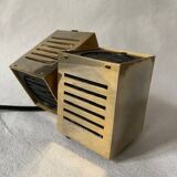 Old spot lamp, square, golden, to table, Aric cubes 70s