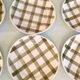 Set of six Moulin des Loups dessert plates, Nappe green model/ 50s-60s
