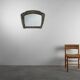 Arts & Crafts Mirror in green metal with glass decoration, France ca. 1905