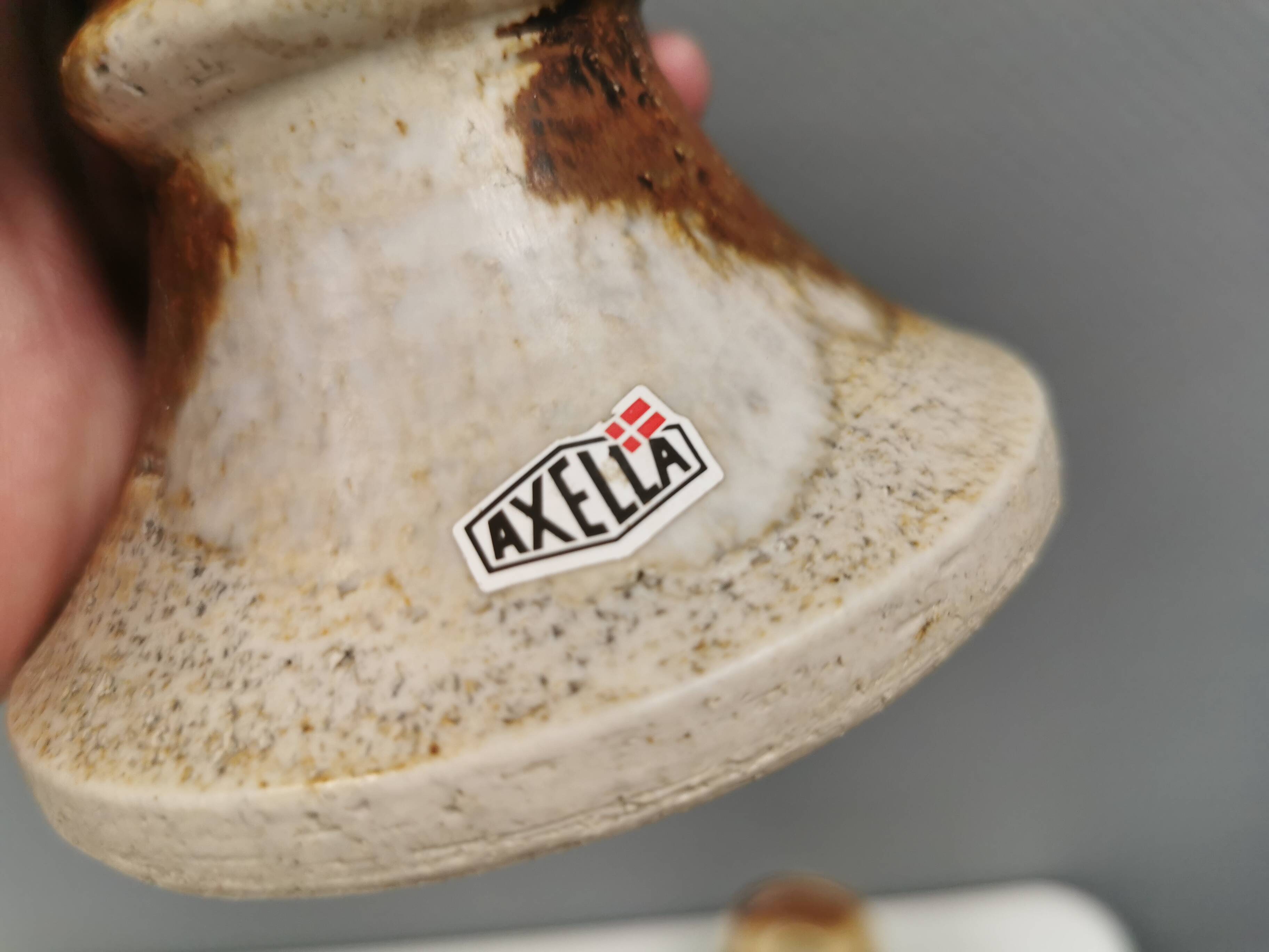 A set of ceramic candleholders by Axel Larsen for his own company, Axella