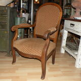 Fauteuil Louis Philippe XIX eme, style Voltaire a dossier bas