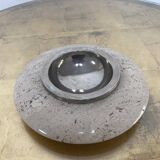 ASHTRAY in MARBLE and METAL CHROME Vintage circa 1970